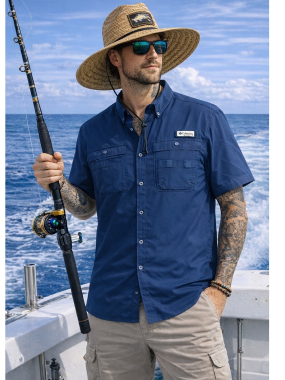 Columbia Performance Fishing Gear Button Down Collar Short Sleeve Shirt